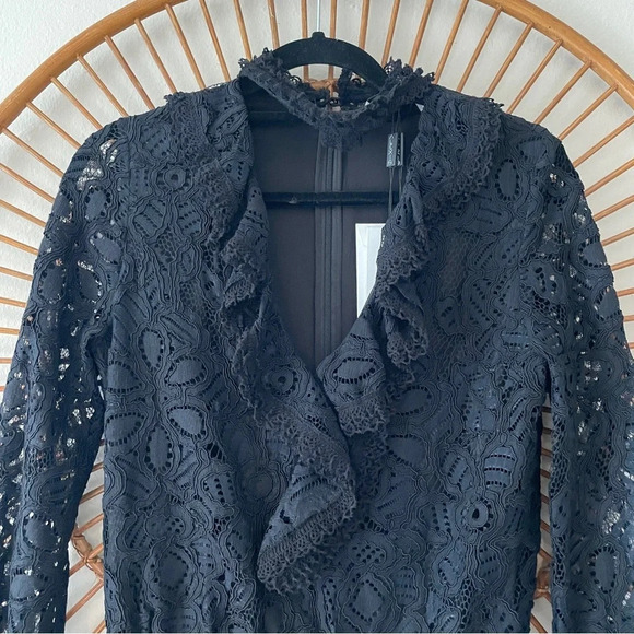 NWT Alexis Catalina Black Lace All Over Mini Choker Dress Small - Picture 3 of 8